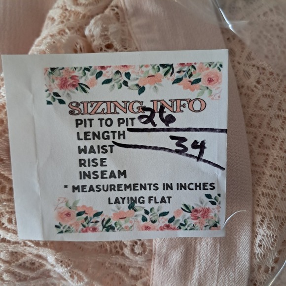 Live & Let Live Lace Kimono Open Front Peplum Top Blouse Pink Bohemian - Picture 5 of 9